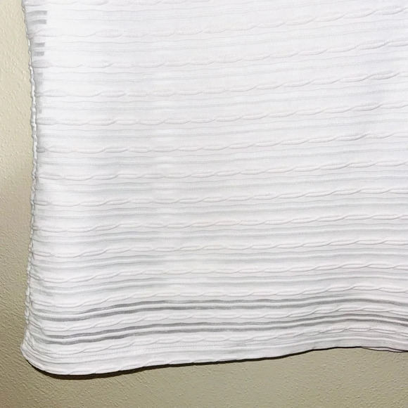 Calvin Klein White Textured Shadow Striped Lined Blouse Large Women’s - Picture 4 of 12